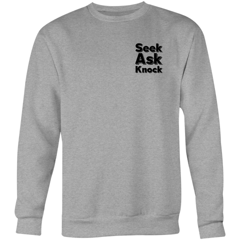 Chirstian-Unisex Sweatshirt-Ask Seek Knock (V2)-Studio Salt & Light