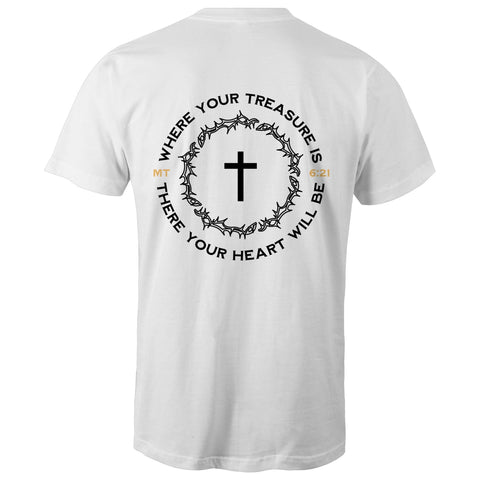 Chirstian-Men's T-Shirt-Where Your Treasure Is-Studio Salt & Light