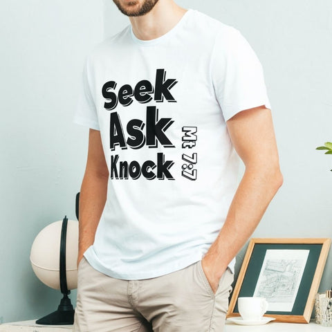 Chirstian-Men's T-Shirt-Ask Seek Knock (V3)-Studio Salt & Light