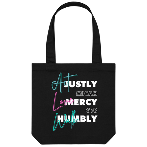 Chirstian-Canvas Tote Bag-Act Justly Love Mercy Walk Humbly-Studio Salt & Light