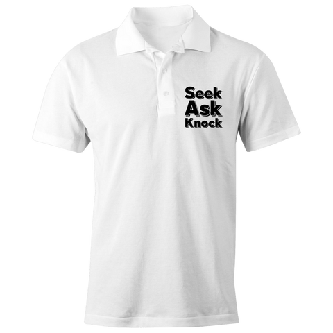 Chirstian-Men's Polo Shirt-Ask Seek Knock (V2)-Studio Salt & Light