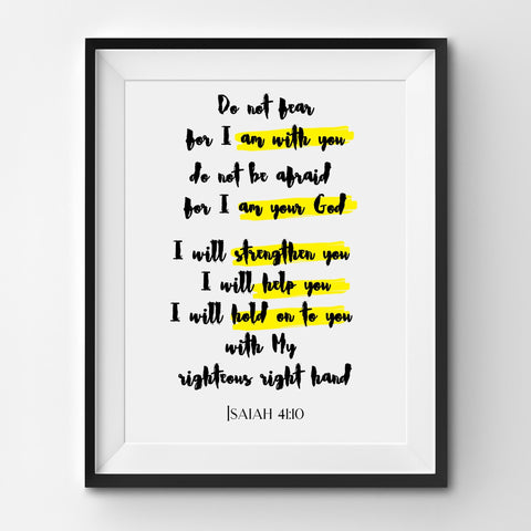 Chirstian-Wall Art Poster-Do Not Fear (Is 41:10)-Studio Salt & Light